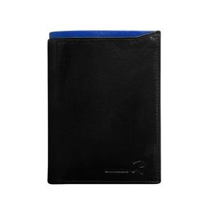 Men´s black leather wallet with a blue insert vyobraziť