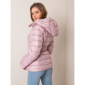 Light pink winter jacket with a belt vyobraziť