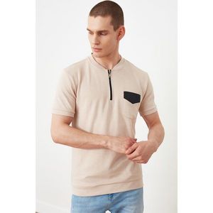 Trendyol Beige Men's Regular Fit Short Sleeve Pocket Detailed T-Shirt vyobraziť