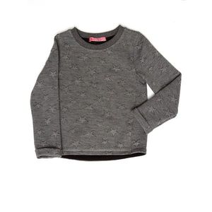 Dark gray girls´ sweatshirt with raised stars vyobraziť