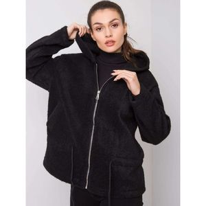 Black coat with a hood vyobraziť