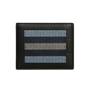 Men´s black wallet with horizontal gray stitching vyobraziť