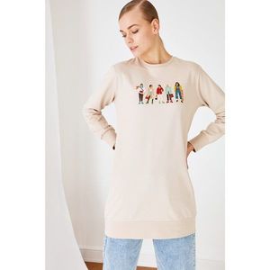 Trendyol Stone Printed Knitted Sweatshirt vyobraziť