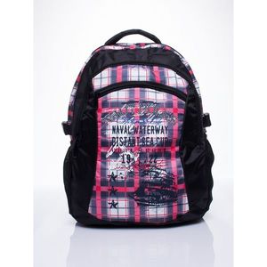 Black checked backpack for a boy vyobraziť