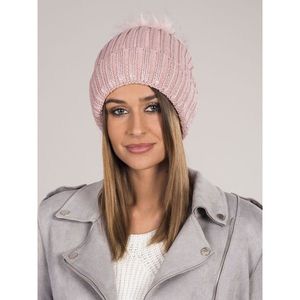 A warm women´s hat with a pompom, pink vyobraziť