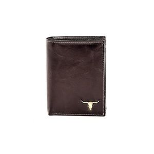 Black leather men´s wallet with an emblem vyobraziť