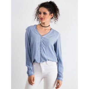 Loose blouse made of viscose blue vyobraziť