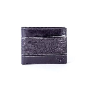 Men´s black leather wallet with a horizontal embossed insert vyobraziť