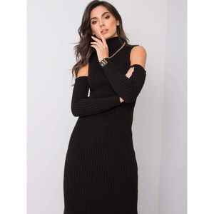 RUE PARIS Black long knitted dress vyobraziť