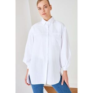 Trendyol White Shirt Collar Tunic vyobraziť