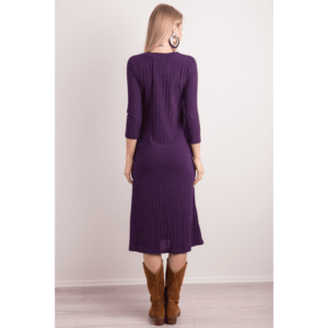 Fitted purple dress with BSL buttons vyobraziť