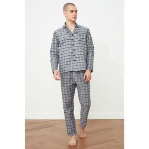 Trendyol Gray Plaid Woven Pyjama Set vyobraziť