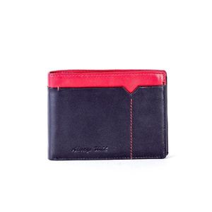 Men´s black and red leather wallet vyobraziť