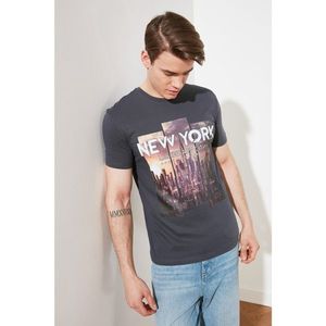 Trendyol Anthracite Men's Regular Fit Printed Short Sleeve T-Shirt vyobraziť