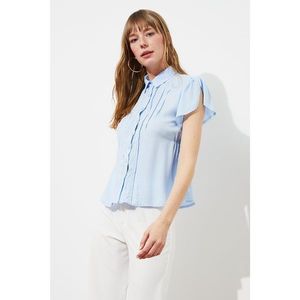 Trendyol Blue Lace Detail Shirt vyobraziť
