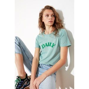 Trendyol Mint Basic Printed Knitted t-shirt vyobraziť