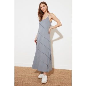 Trendyol Maxi Knitted Dress WITH Grey Stitch DetailING vyobraziť