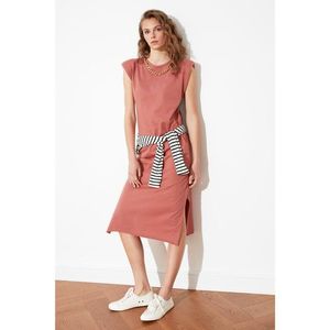 Trendyol Rose Dry Vatka and Accessory Knitted Dress vyobraziť