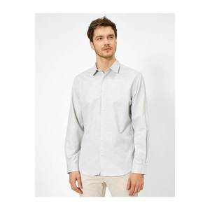 Koton Men's Grey Classic Collar Shirt vyobraziť