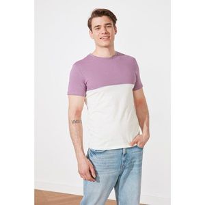 Trendyol Purple Male Slim Fit Short Sleeve Color Block T-Shirt vyobraziť