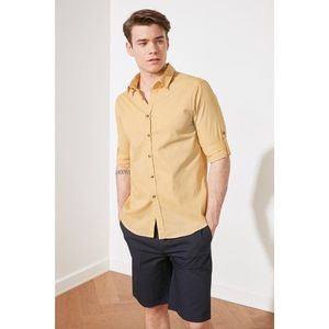 Trendyol Mustard Men Slim Fit Shirt Collar Epaulette Shirt vyobraziť