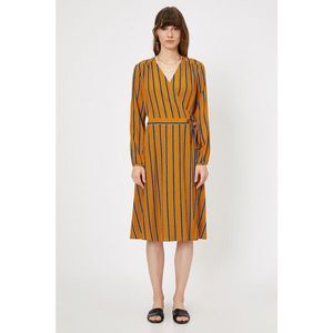 Koton Women's Yellow Striped Dress vyobraziť