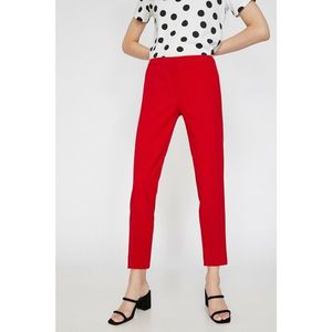 Koton Women's Red Straight Cut Trousers vyobraziť