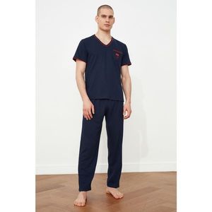 Trendyol Navy Blue Knitted Pyjama Set vyobraziť