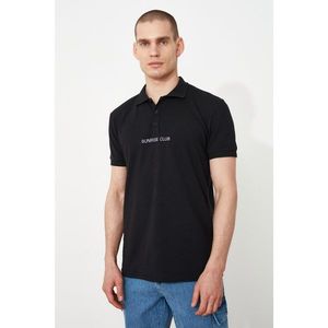 Trendyol Black Male Slim Fit Short Sleeve Polo Neck T-shirt vyobraziť