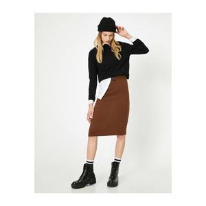 Koton Knitwear Skirt with Waist Belt vyobraziť