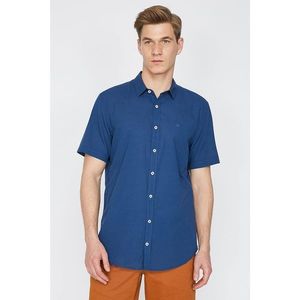 Koton Men's Navy Short Sleeve Classic Collar Shirt vyobraziť