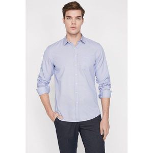 Koton Men's Navy Classic Collar Long Sleeve Pocket Detail shirt vyobraziť