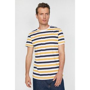 Koton Men's Navy Blue Men's Striped T-Shirt vyobraziť