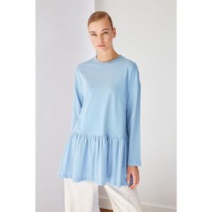 Trendyol Blue Frilly Knitted Tunic vyobraziť