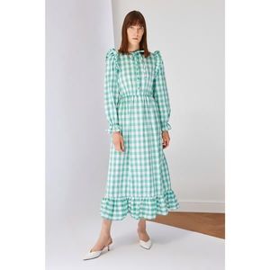 Trendyol Green Checkered Dress vyobraziť