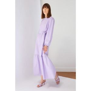 Trendyol Lilac Belted Cotton Poplin Dress vyobraziť