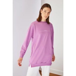 Trendyol Purple Printed Knitted Sweatshirt vyobraziť