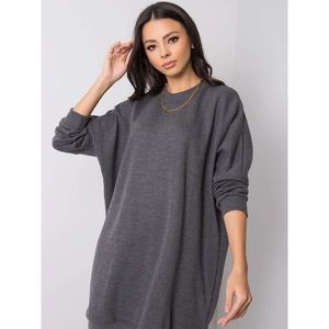 Dark gray melange oversize sweatshirt dress vyobraziť