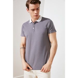 Trendyol Anthracite Men's Slim Fit Short Sleeve Polo T-shirt vyobraziť
