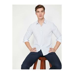 Koton Men's White Classic Collar Long Sleeve Shirt vyobraziť