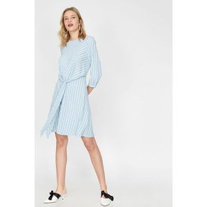 Koton Women's Navy Blue Striped Dress vyobraziť