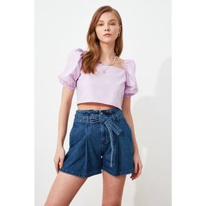 Trendyol Blue Tie Detailed Denim Shorts vyobraziť