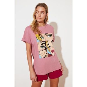Trendyol Rose-Dried Knitted T-shirt vyobraziť