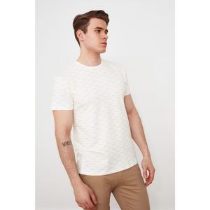 Trendyol Ecru Men's Regular Fit Short Sleeve Printed T-Shirt vyobraziť