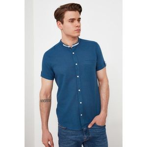 Trendyol Indigo Men's Slim Fit Judge Collar Short Sleeve Shirt vyobraziť