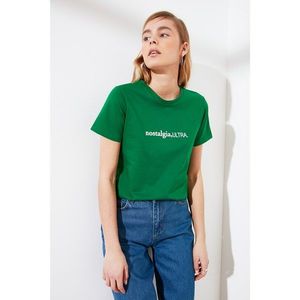 Trendyol Green Printed Basic Knitted T-Shirt vyobraziť