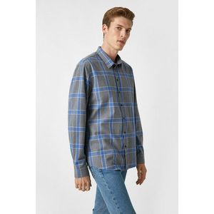 Koton Men's Gray Checkered Shirt vyobraziť