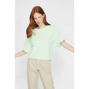Koton Women's Green Striped T-Shirt vyobraziť