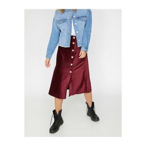 Koton Button Detail Velvet Midi Skirt vyobraziť