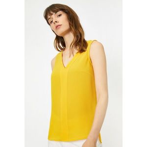 Koton Women's Yellow V-Neck Sleeveless Undershirt vyobraziť